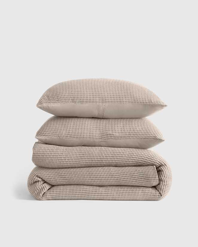 Dove Organic Waffle Duvet Cover Set