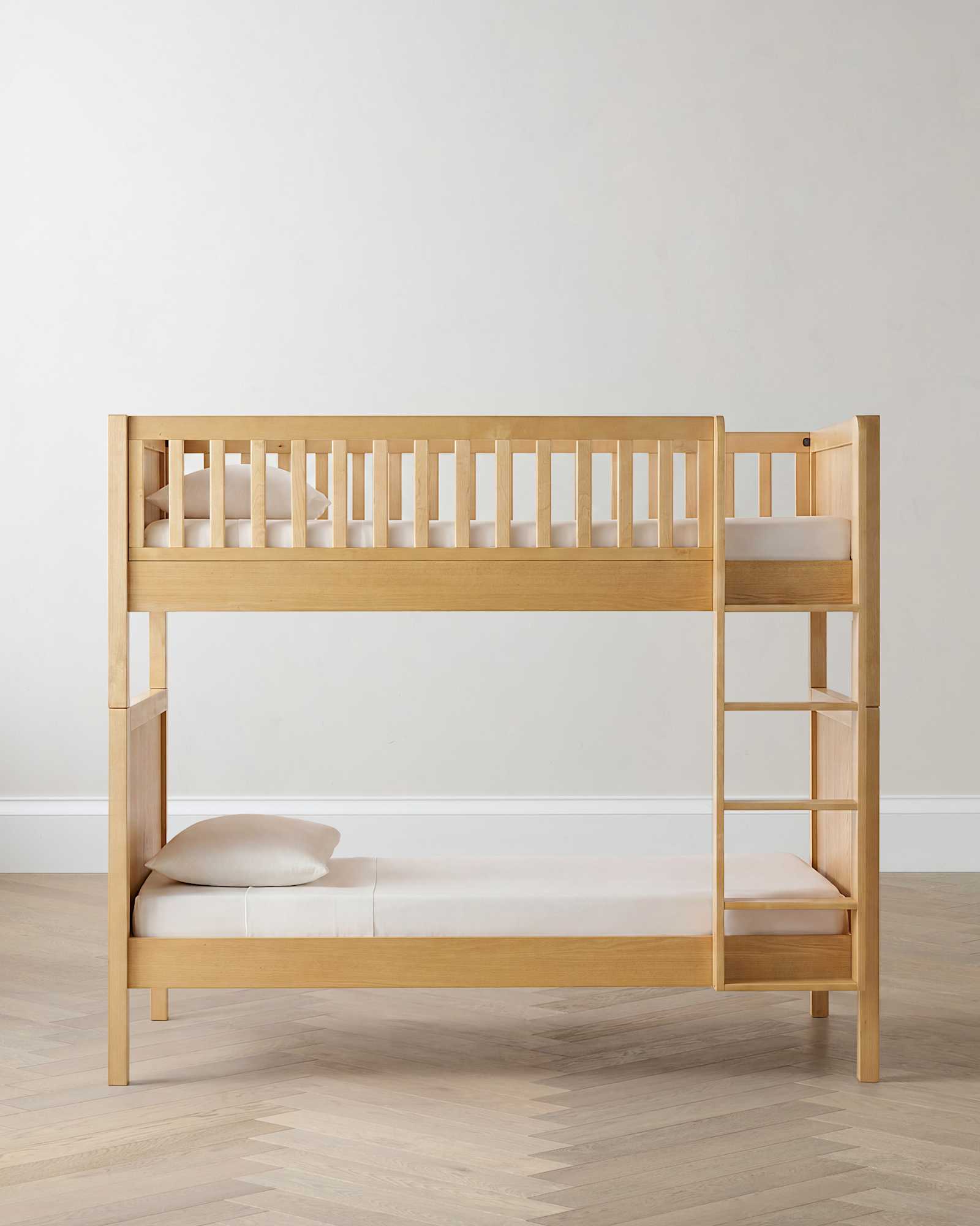 Natural Wood Natural Wood Twin over Twin Convertible Bunk Bed