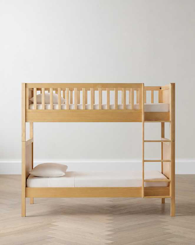 Natural Wood Natural Wood Twin over Twin Convertible Bunk Bed