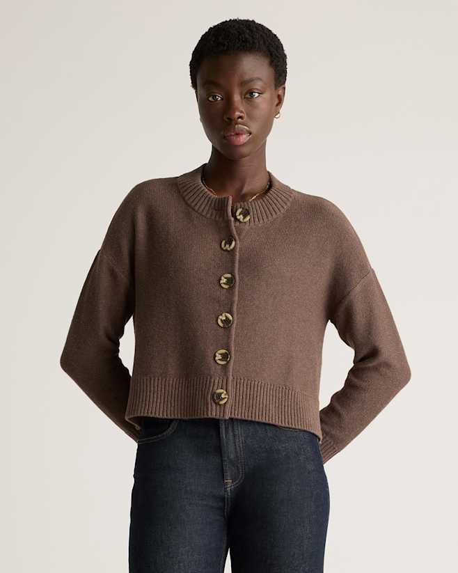 Heather Brown 100% Organic Cotton Cropped Cardigan