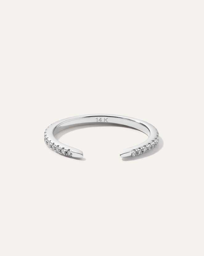 White Gold 14K Diamond Open Claw Ring