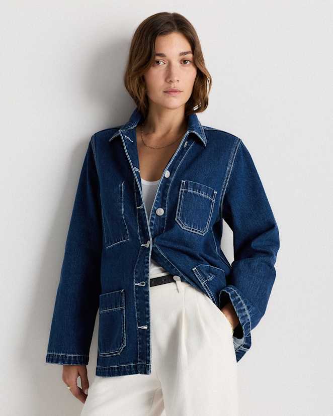 Dark Indigo 100% Organic Cotton Denim Chore Jacket