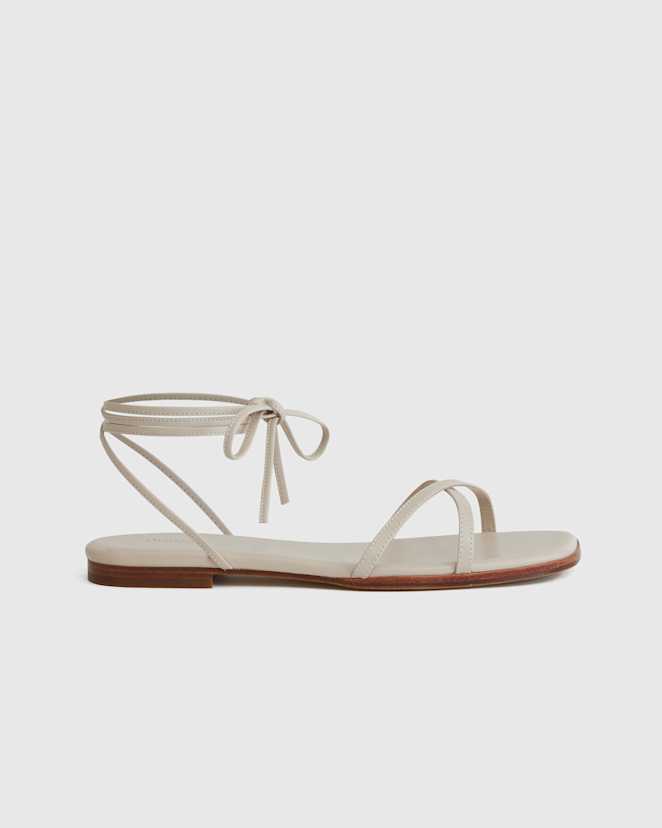 Almond 100% Leather Wrap Sandal