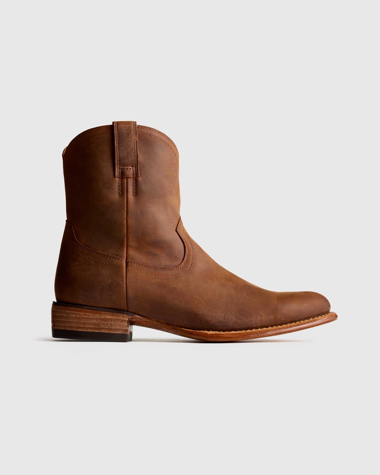 Whiskey Crafted Leather Western Zip Boot