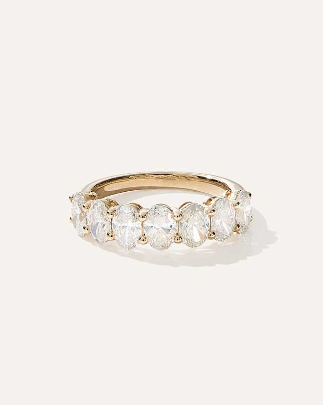 Yellow Gold Lab Grown Diamond Oval Seven Stone Band