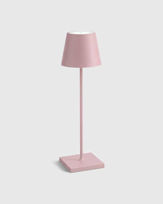 Pink Poldina Pro Rechargeable Table Lamp by Zafferano