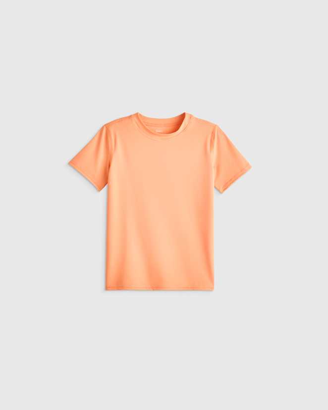 Coral Orange Short Sleeve Rash Guard Top