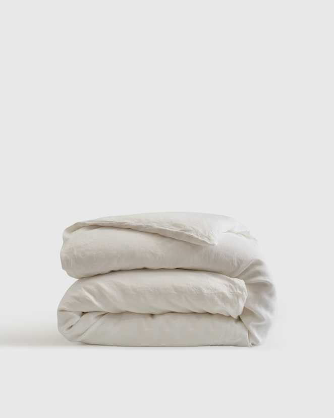 White European Linen Duvet Cover