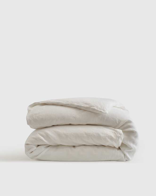 White European Linen Duvet Cover