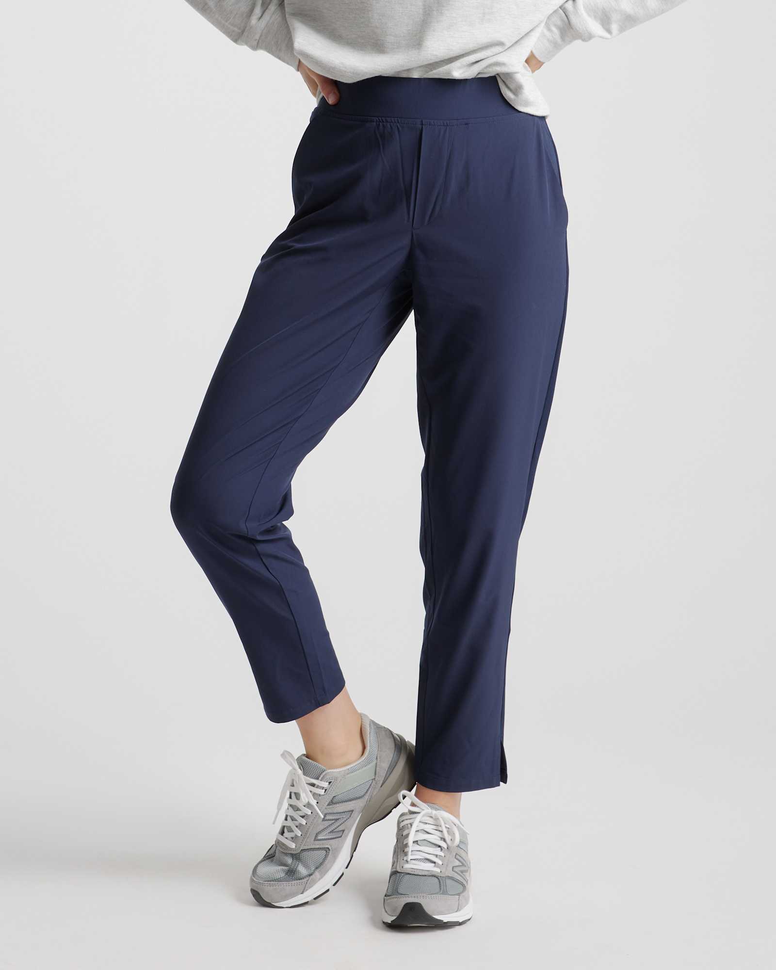 Navy Performance Tech Ankle Pants