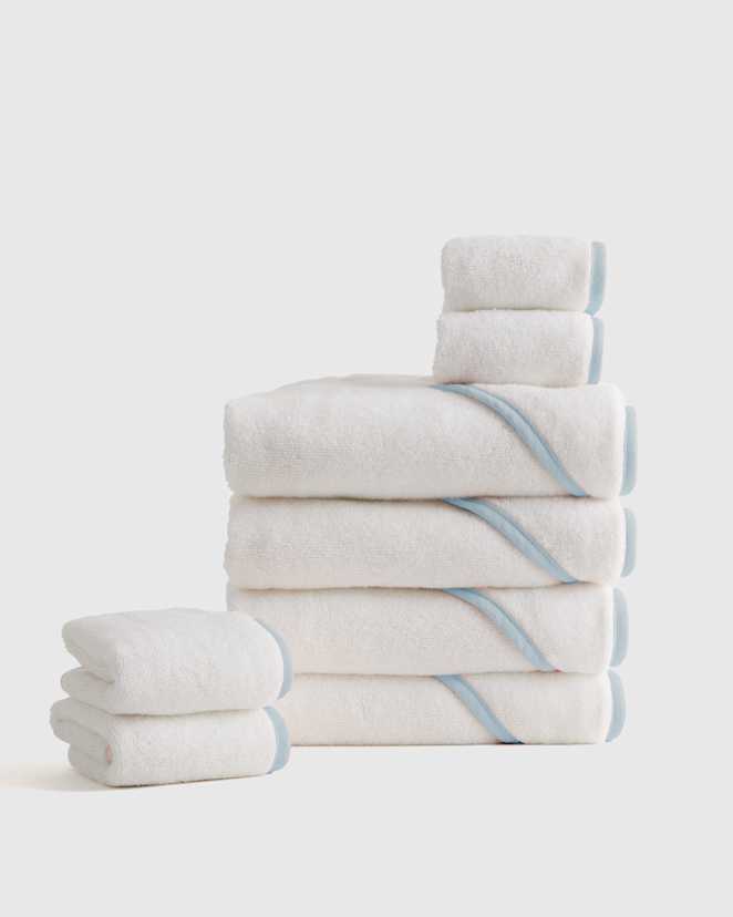 Light Blue Organic Turkish Cotton Baby Bath Bundle 8-Pack
