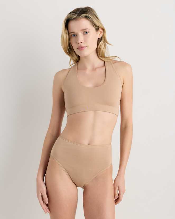 Sand Organic Cotton Racerback Bralette (2-Pack)