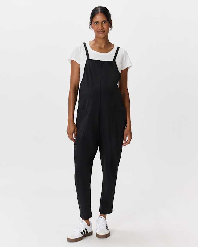 Black Organic Cotton Maternity Overalls