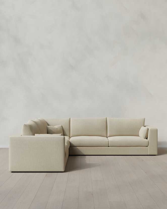 Sand Oasis L Sectional in Performance Linen