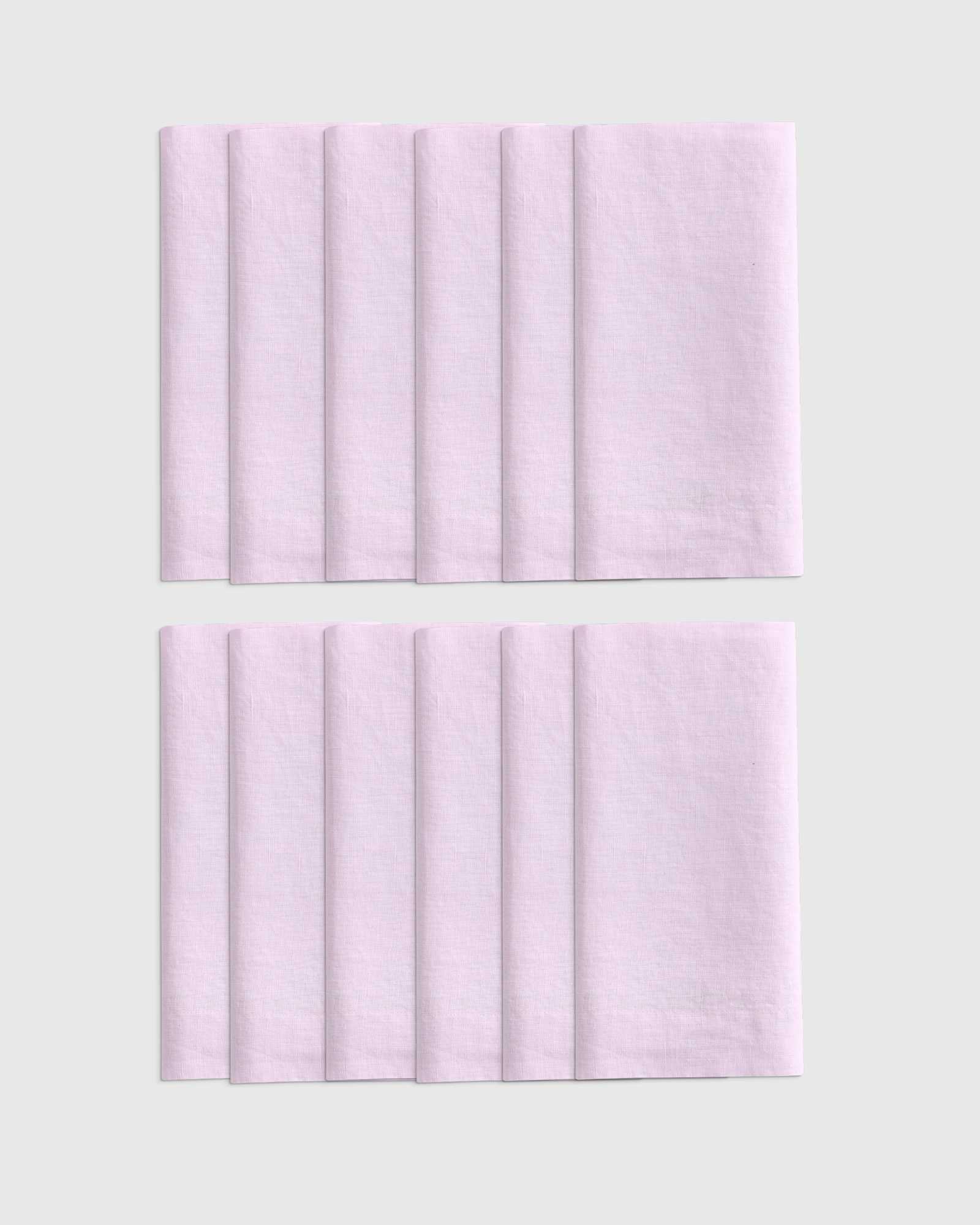 orchid European Linen Wide-Hem Napkins (Set of 12)