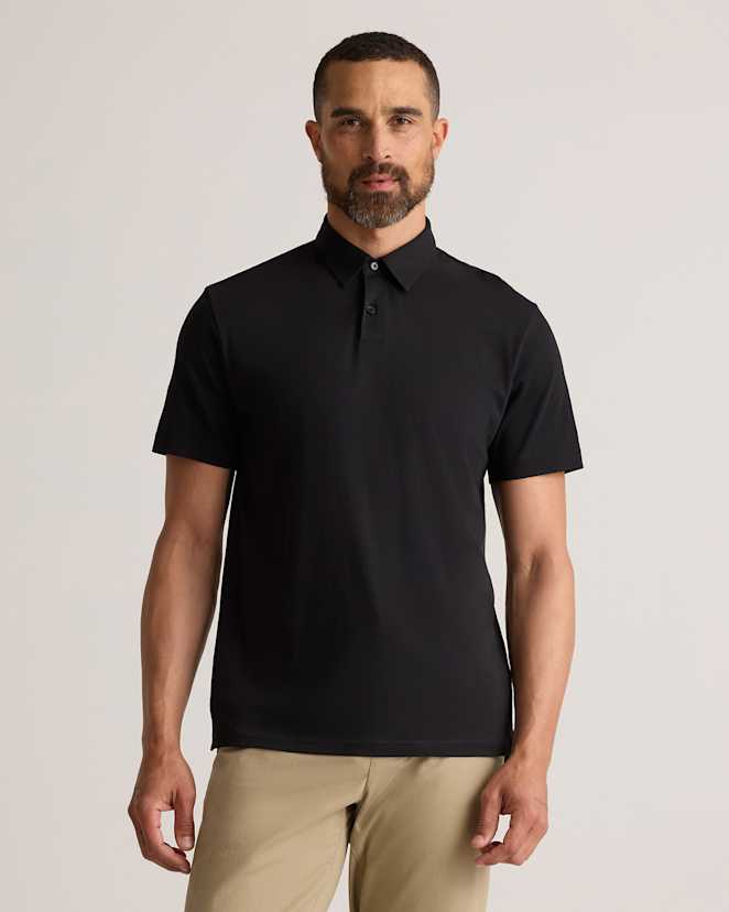 Bold Black 100% Pima Cotton Luxe Touch Polo