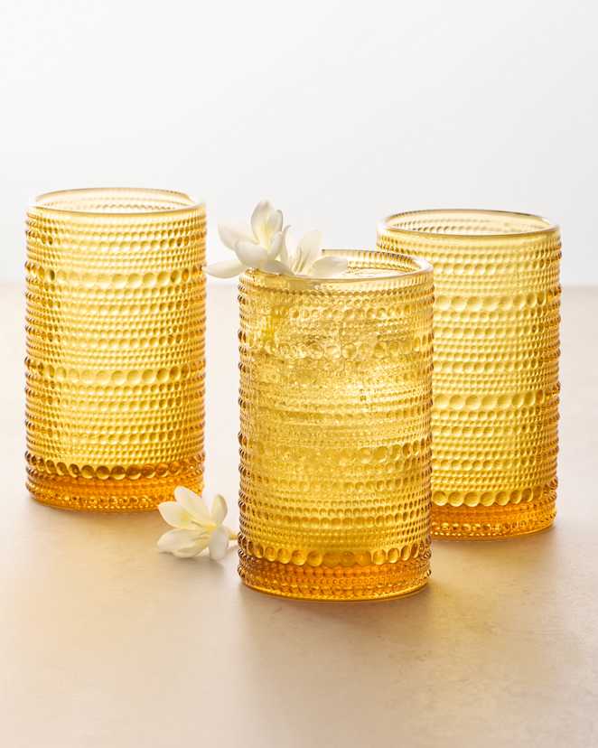 Amber Jupiter Tall Glass Tumbler (Set of 6)