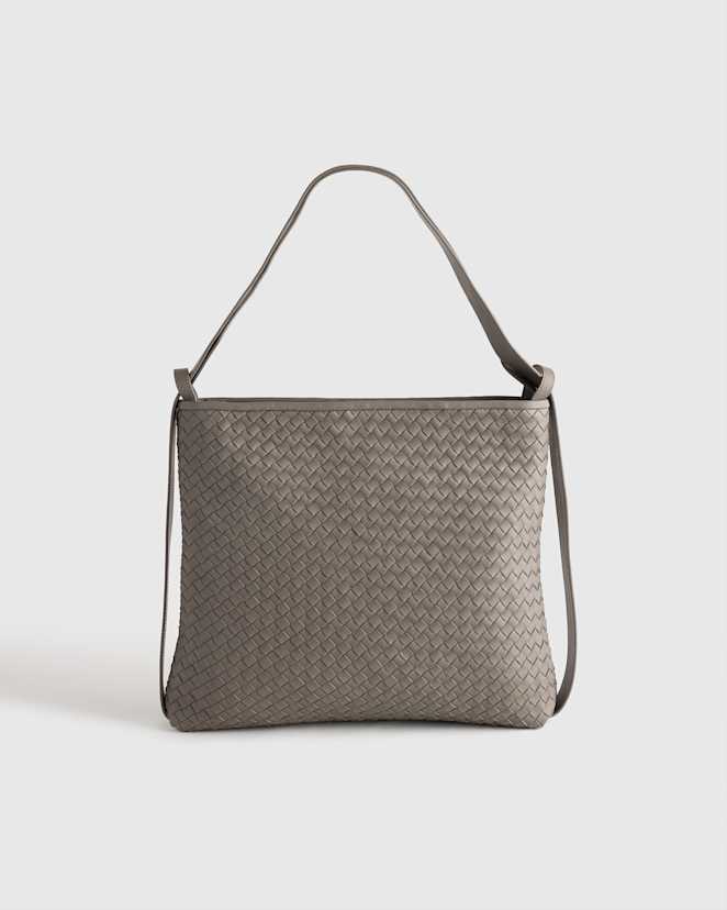 Mink Italian Leather Handwoven Convertible Backpack