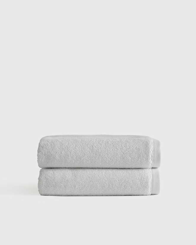 Light Grey Plush Organic Turkish Cotton Hand Towel (Set of 2)
