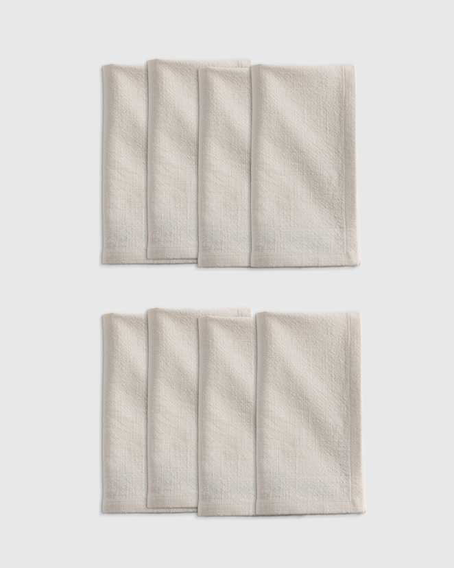 Warm White Organic Cotton Napkins (Set of 8)
