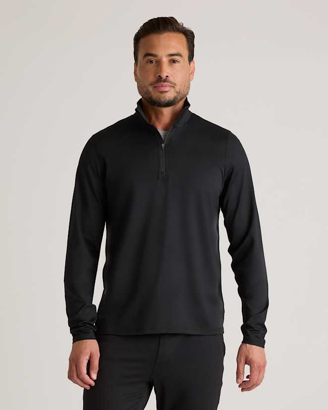 Black Flowknit Performance Half-Zip