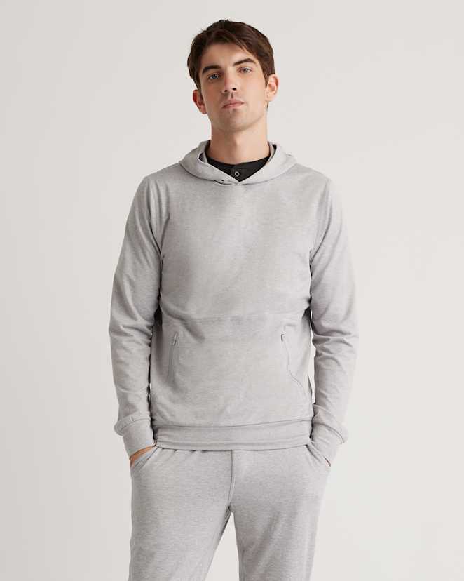Heather Pale Grey Flowknit Performance Hoodie