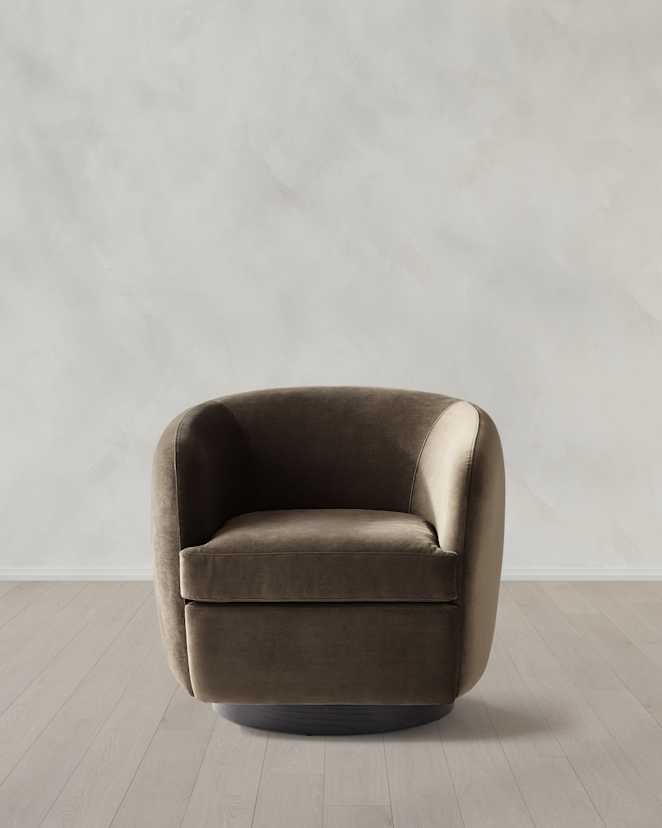 Performance Velvet Sable Performance Velvet Swivel Chair