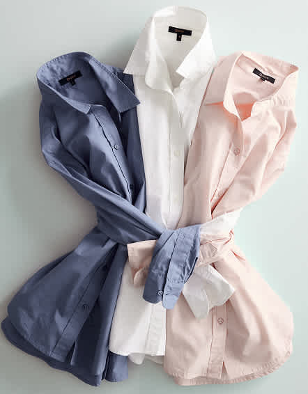 Chemise à manches longues en popeline 100 % coton biologique