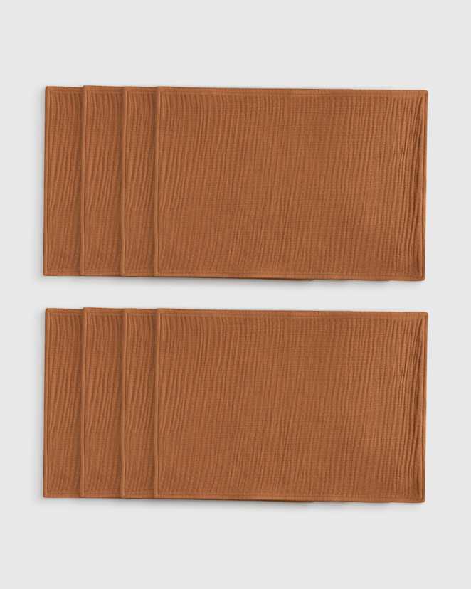Terracotta Organic Airy Gauze Placemats (Set of 8)