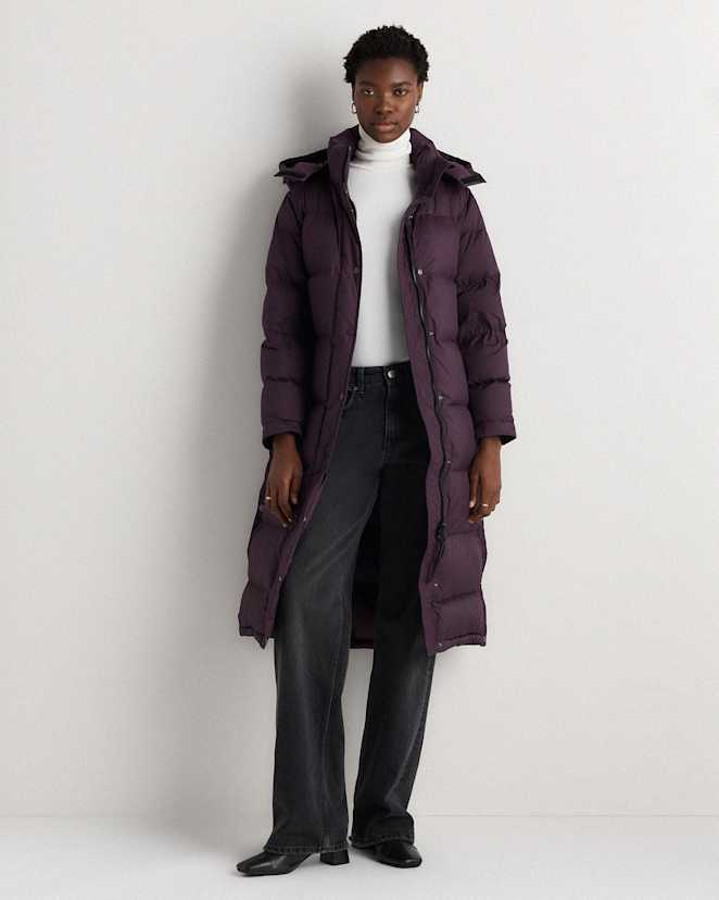 Deep Orchid Purple Responsible Down Long Puffer Jacket