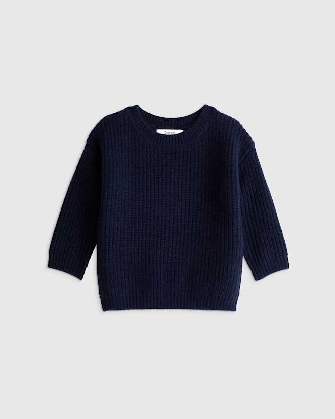 True Navy Washable Cashmere Fisherman Tunic Sweater