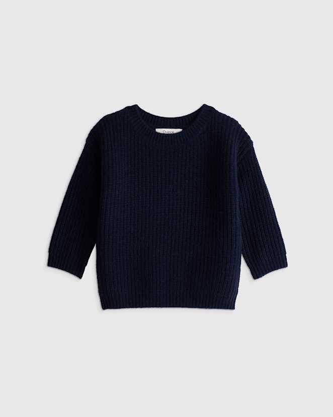 True Navy Washable Cashmere Fisherman Tunic Sweater
