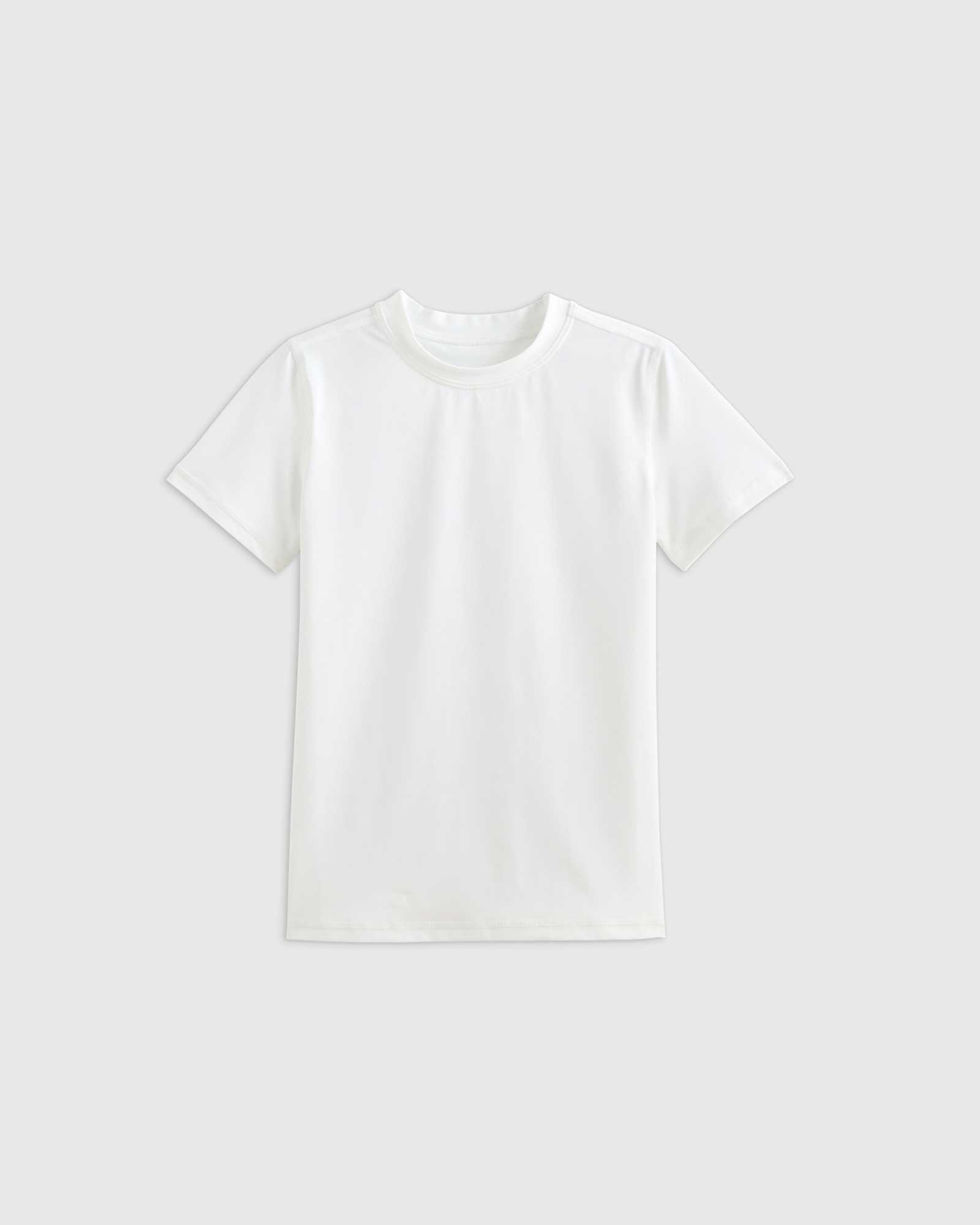 white Short Sleeve Rash Guard Top