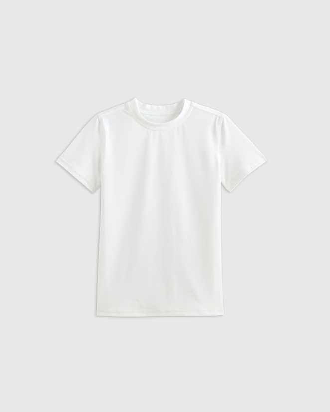 White Short Sleeve Rash Guard Top