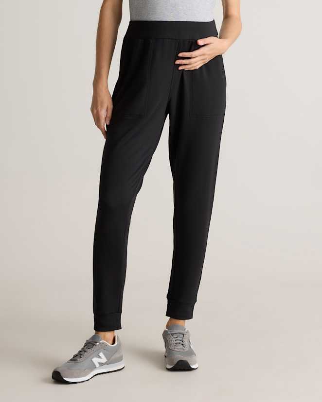 Black SuperSoft Fleece Maternity Joggers