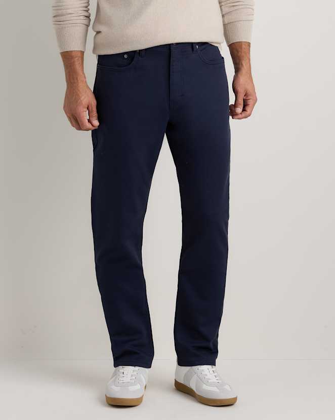 Deep Navy Comfort Stretch Traveler 5-Pocket Pants - Athletic Tapered