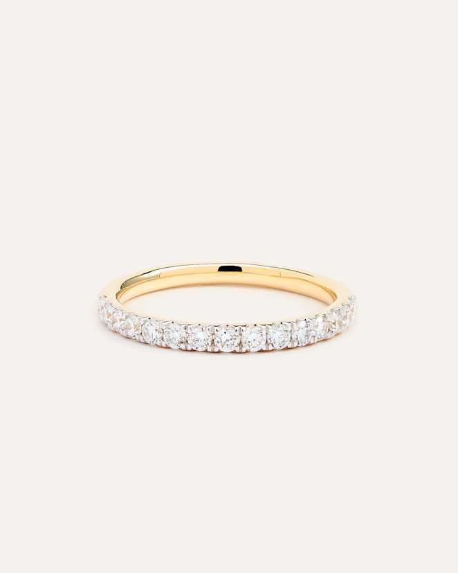Yellow Gold Lab Grown Diamond Pave Band