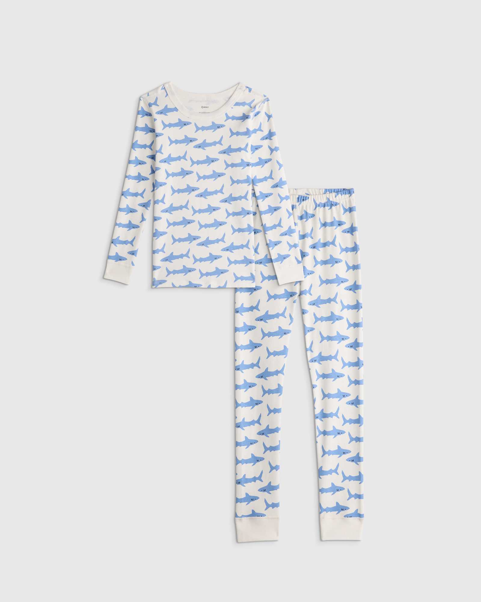 Sleepy Sharks Ensemble pyjama à manches longues et pantalon 100 % coton biologique