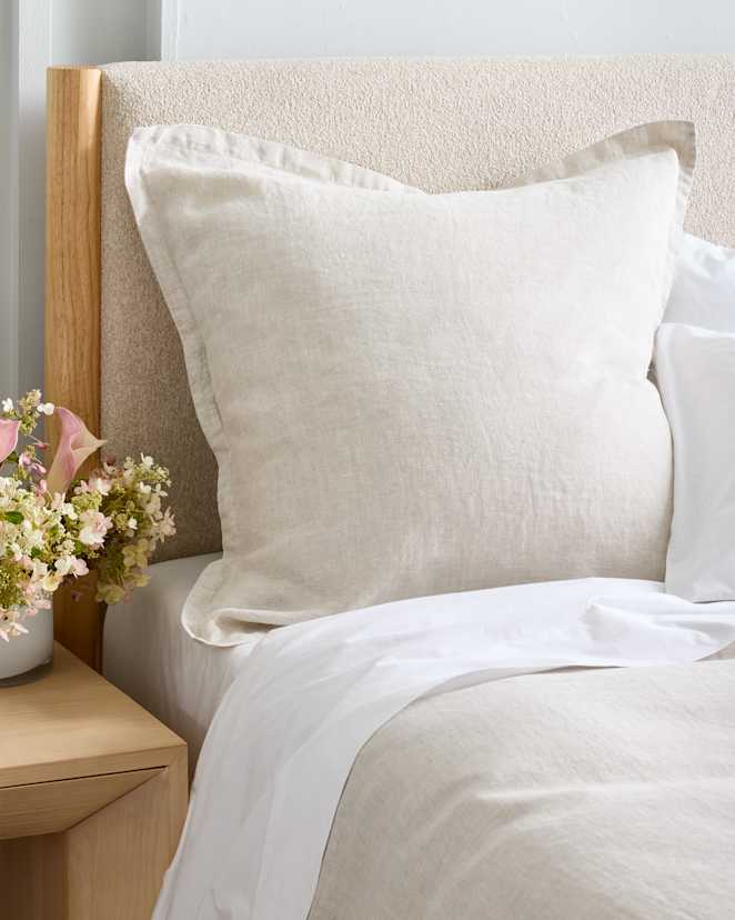 Natural European Linen Chambray Euro Sham