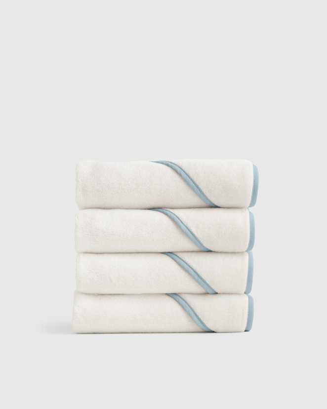 Light Blue Organic Turkish Cotton Baby Hooded Towel Set 4-Pack