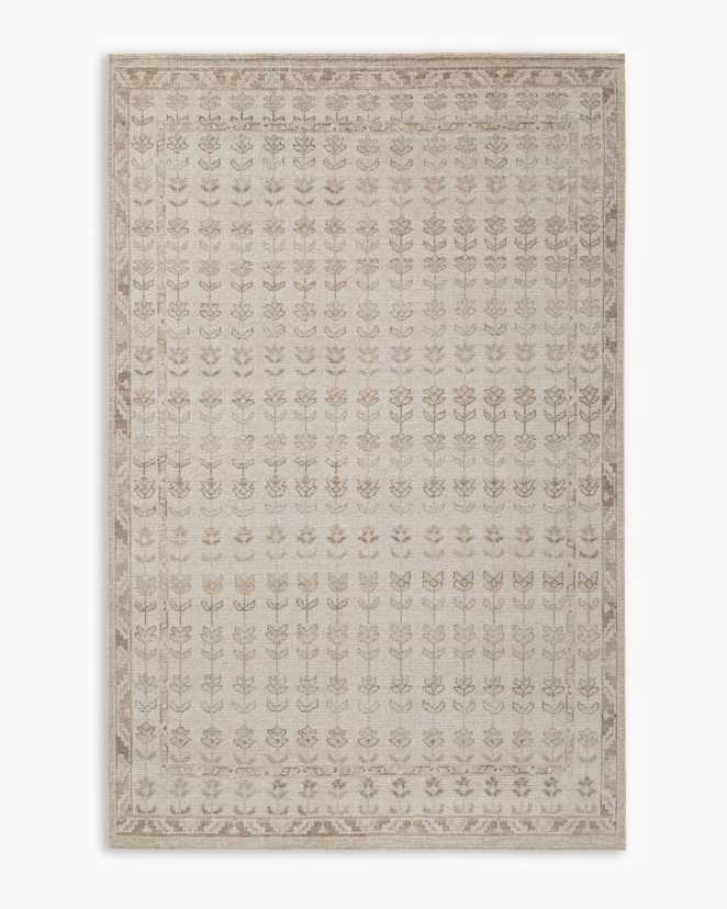 Beige Mabel Hand-Knotted Wool Rug