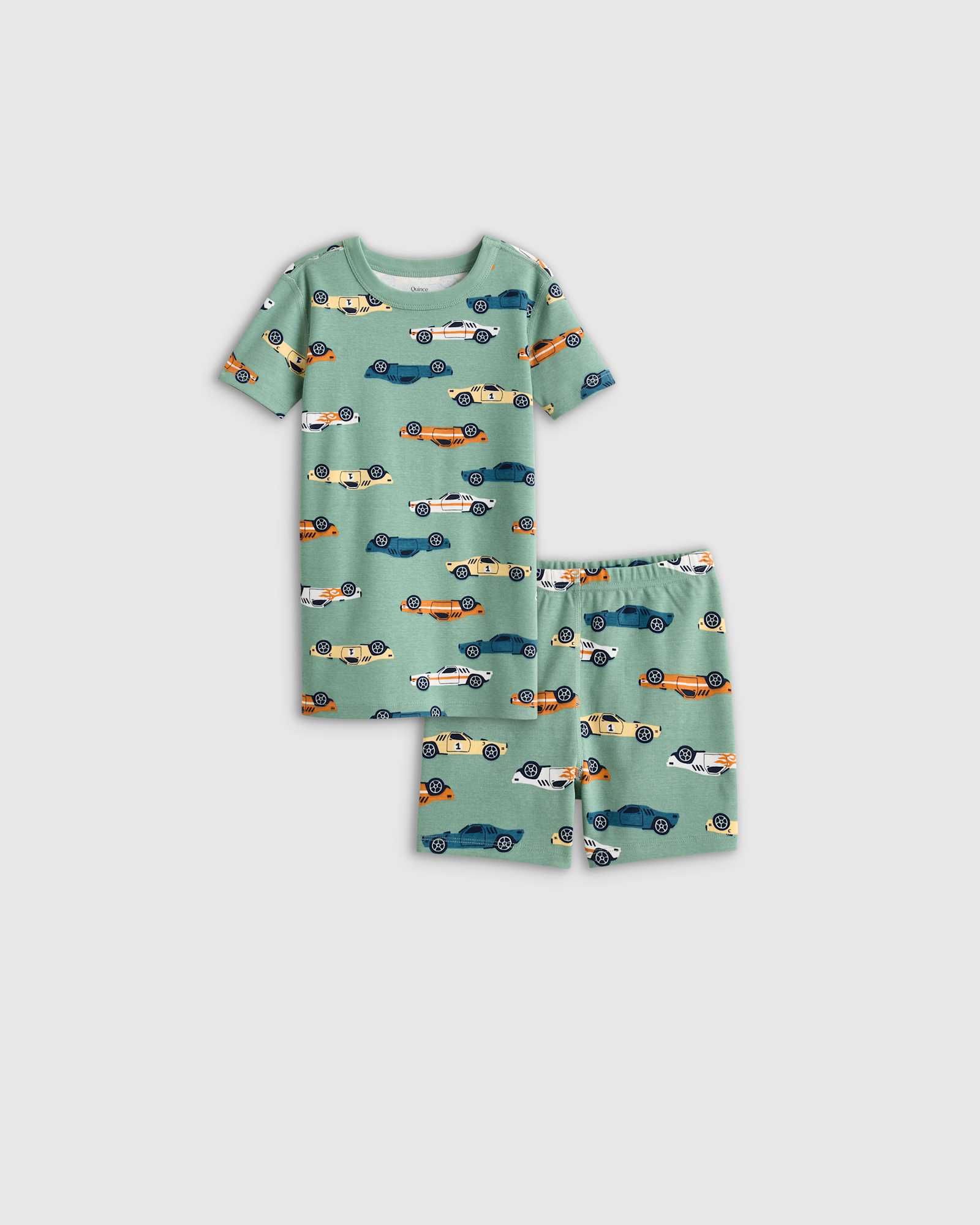 racecars 100% Organic Cotton Short Sleeve and Shorts Pajama Set