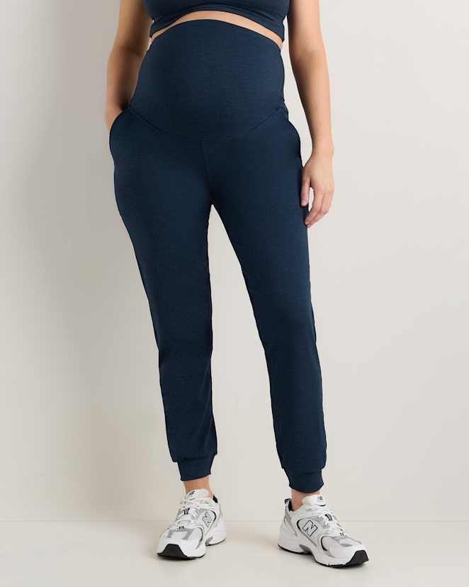 Heather Navy Ultra-Soft Maternity Joggers