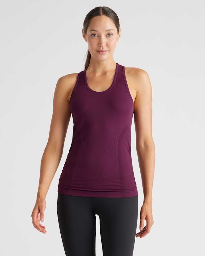 Plum Seamless Ruched Racerback Tank