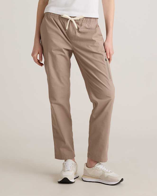 Morel Grey Organic Stretch Ripstop Straight Pants