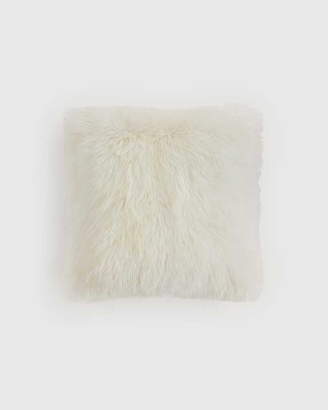 Ivory Natural Sheepskin Accent Pillow Cover