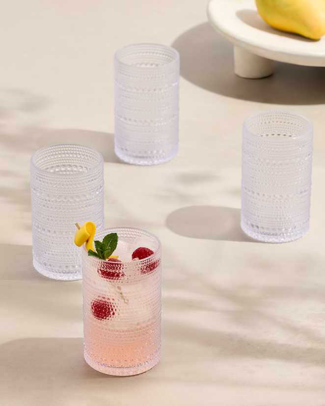 Clear Orbetto Outdoor Acrylic Tall Tumbler (Set of 8)