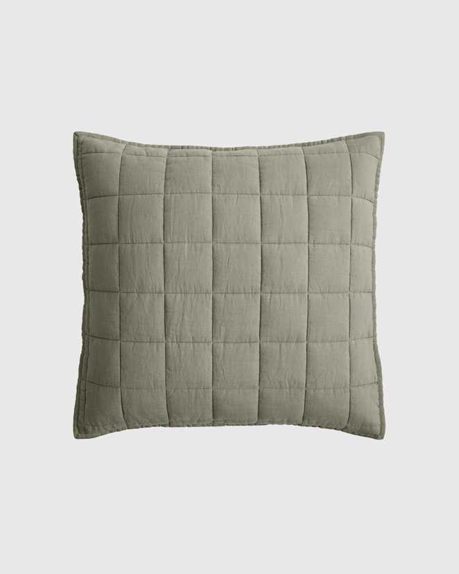 Willowleaf European Linen Box Quilted Euro Sham
