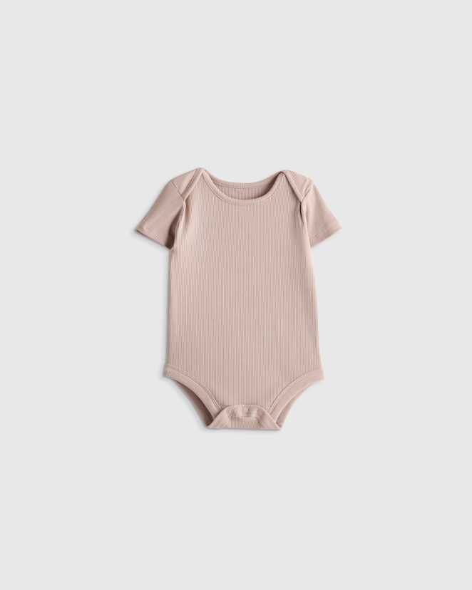 Mushroom Softest Rib Short Sleeve Bodysuit