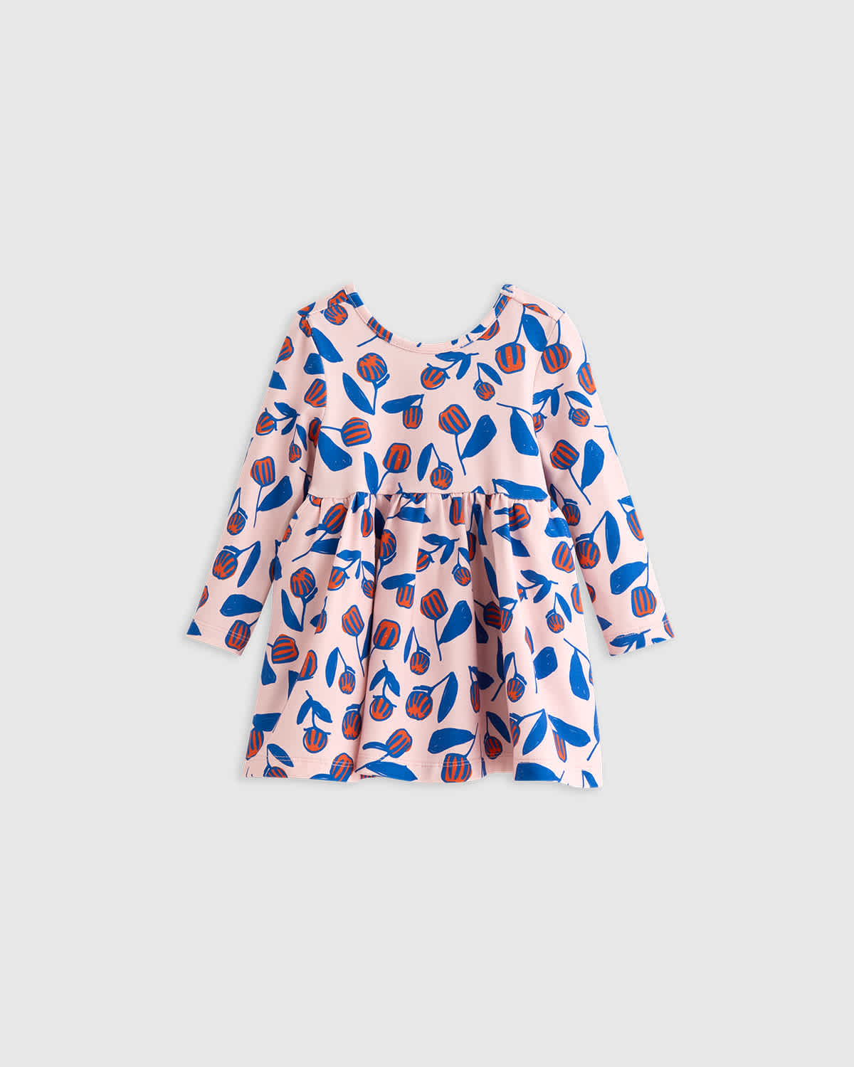 U-369-FBUDS-035 EDITED flower-buds Organic Cotton Long Sleeve Skater Dress